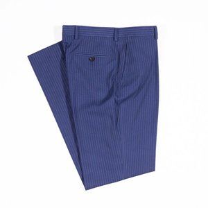 Ralph Lauren Boys Pants Blue Striped Straight Leg Lined Trousers 20R 30" Waist